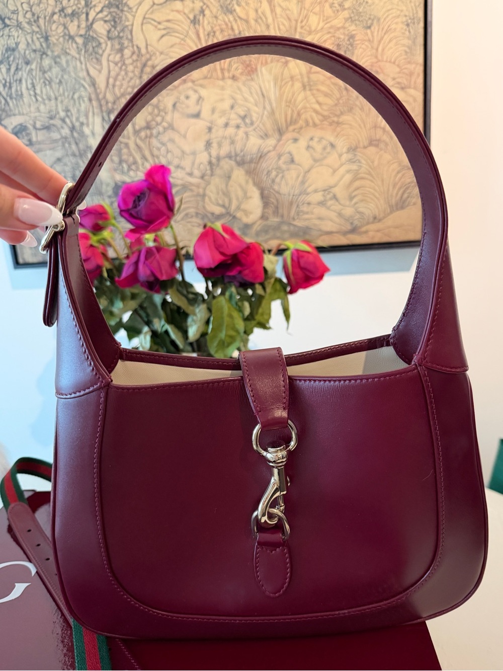 Gucci Jackie Red Leather Shoulder Bag